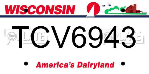 TCV6943 Wisconsin License Plate