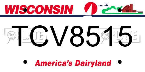 TCV8515 Wisconsin License Plate
