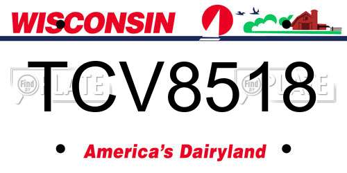 TCV8518 Wisconsin License Plate