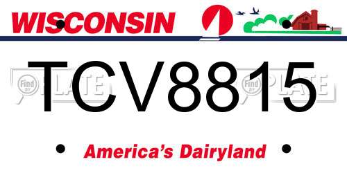 TCV8815 Wisconsin License Plate