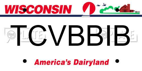 TCVBBIB Wisconsin License Plate