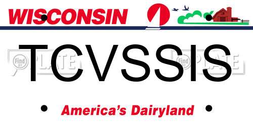 TCVSSIS Wisconsin License Plate