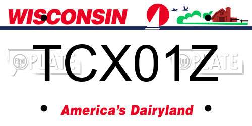 TCX01Z Wisconsin License Plate