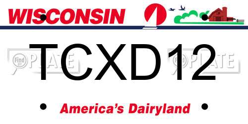 TCXD12 Wisconsin License Plate