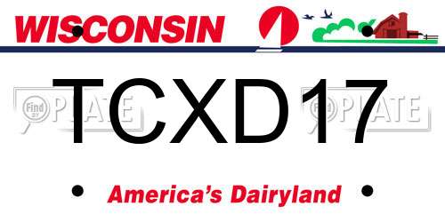 TCXD17 Wisconsin License Plate