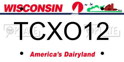 TCXO12 Wisconsin License Plate