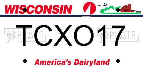 TCXO17 Wisconsin License Plate