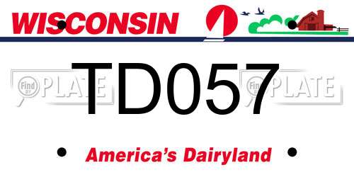TD057 Wisconsin License Plate