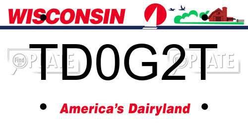 TD0G2T Wisconsin License Plate