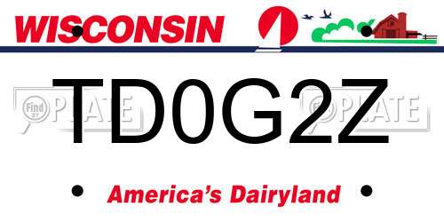 TD0G2Z Wisconsin License Plate
