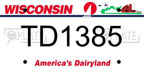 TD1385 Wisconsin License Plate