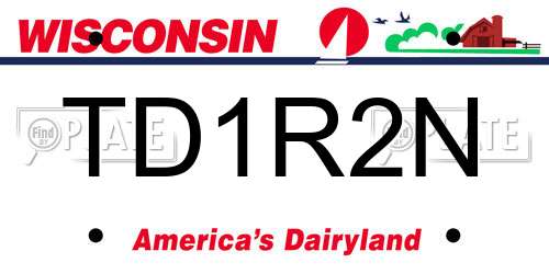 TD1R2N Wisconsin License Plate