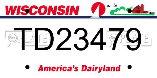 TD23479 Wisconsin License Plate