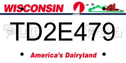 TD2E479 Wisconsin License Plate