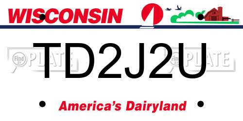 TD2J2U Wisconsin License Plate