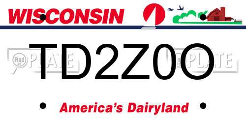 TD2Z0O Wisconsin License Plate