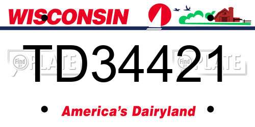 TD34421 Wisconsin License Plate