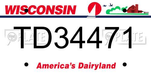 TD34471 Wisconsin License Plate