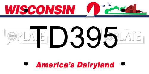 TD395 Wisconsin License Plate
