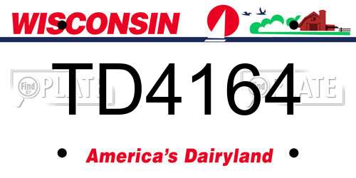 TD4164 Wisconsin License Plate