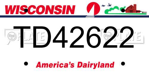 TD42622 Wisconsin License Plate