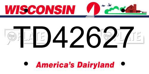 TD42627 Wisconsin License Plate