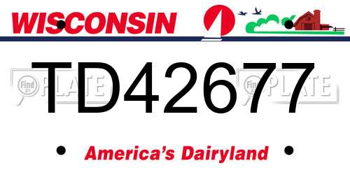 TD42677 Wisconsin License Plate