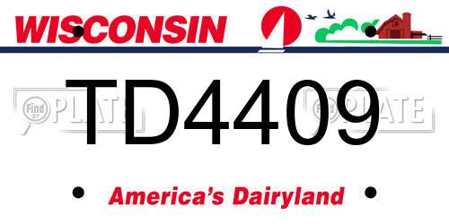TD4409 Wisconsin License Plate
