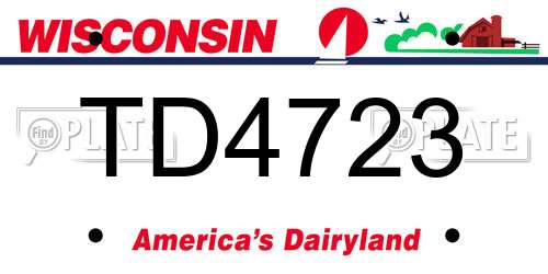 TD4723 Wisconsin License Plate