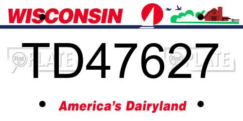 TD47627 Wisconsin License Plate