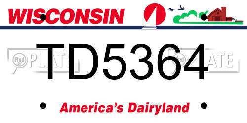 TD5364 Wisconsin License Plate