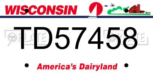 TD57458 Wisconsin License Plate