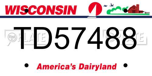 TD57488 Wisconsin License Plate