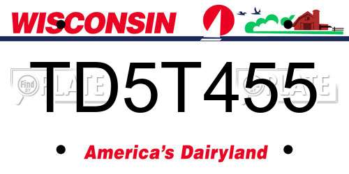 TD5T455 Wisconsin License Plate