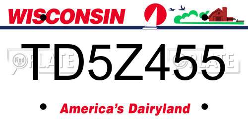 TD5Z455 Wisconsin License Plate