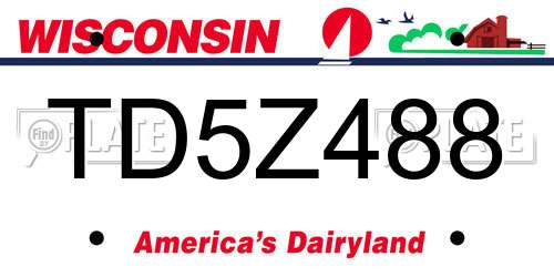TD5Z488 Wisconsin License Plate