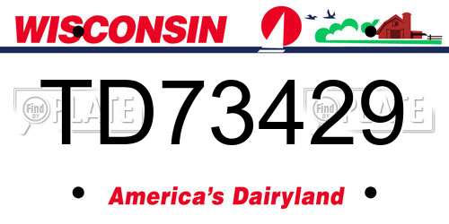TD73429 Wisconsin License Plate