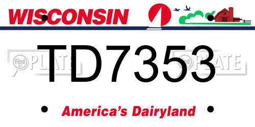 TD7353 Wisconsin License Plate