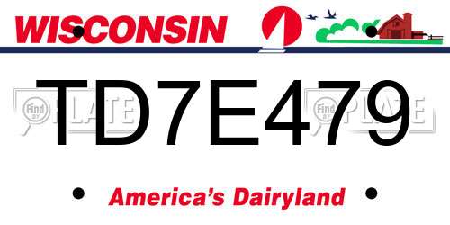 TD7E479 Wisconsin License Plate