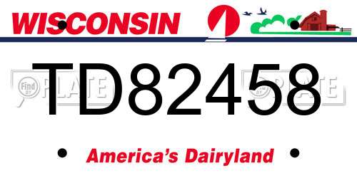 TD82458 Wisconsin License Plate
