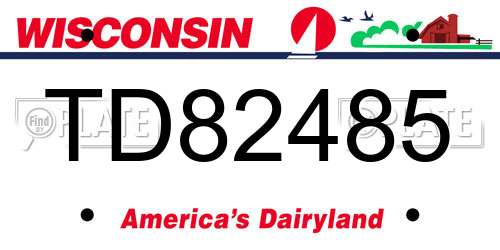 TD82485 Wisconsin License Plate