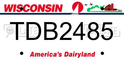 TDB2485 Wisconsin License Plate