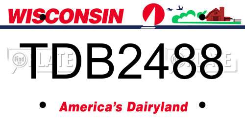 TDB2488 Wisconsin License Plate