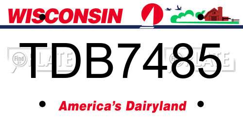 TDB7485 Wisconsin License Plate