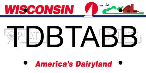 TDBTABB Wisconsin License Plate