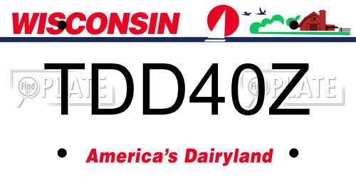 TDD40Z Wisconsin License Plate