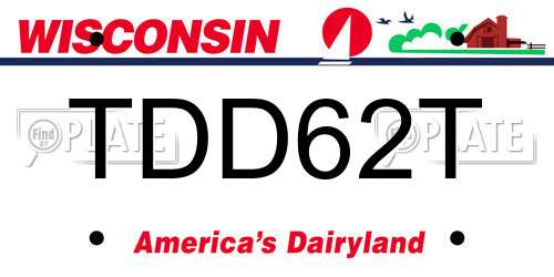 TDD62T Wisconsin License Plate