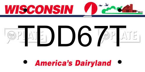TDD67T Wisconsin License Plate