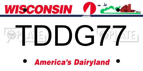 TDDG77 Wisconsin License Plate