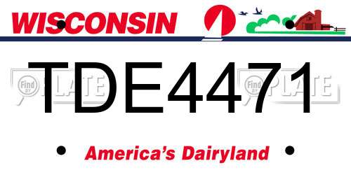 TDE4471 Wisconsin License Plate